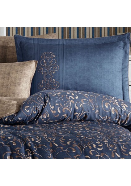 Çift Kişilik Saten Nevresim Gris Gold - 510459-1453