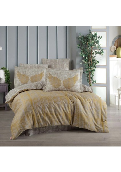 Çift Kişilik Saten Nevresim Lydia Gold - 510460-1453