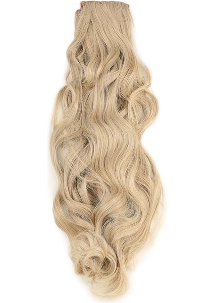 Kanekalon Fiber Sentetik Dalgalı 8 Parça Saç Çıt Çıt - Kumral Beyaz Platin Röfleli - 463284-1453
