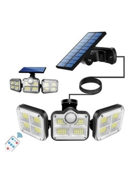 Uzaktan Kumandalı 122 LED Sensörlü Bahçe Lambası