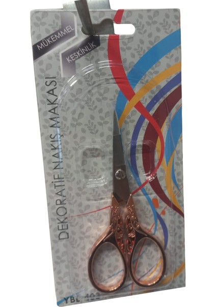 Nakış Makası Dekoratif Bakır YBL-403 Model 15
