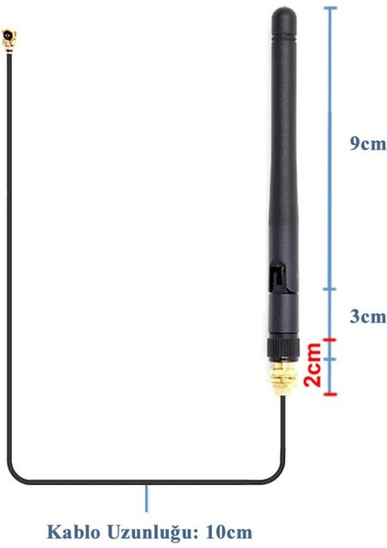 2.4ghz 3dbi Wifi Anten Seti ESP8266 Sma + Ufl Soket 900MHZ 1800MHZ 2400GHZ Rf Esp-07 ESP32 Gsm Wifi fırsatları