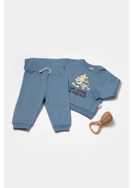Bebek Uzun Kollu Tişört ve Pantolon Takımı, %100 Organik Pamuk, Bebek ve Yenidoğan Serisi - CSY8025