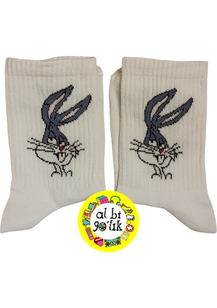 Bugs Bunny Desenli Kolej Çorap