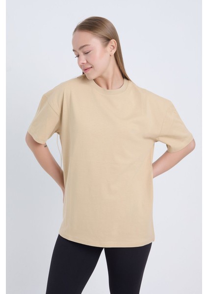 Kadın Oversize Basic Bordo Renk T-Shirt fiyatları