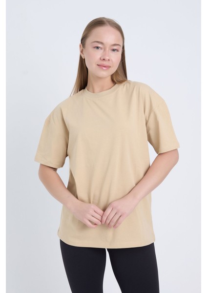 Kadın Oversize Basic Bordo Renk T-Shirt modelleri