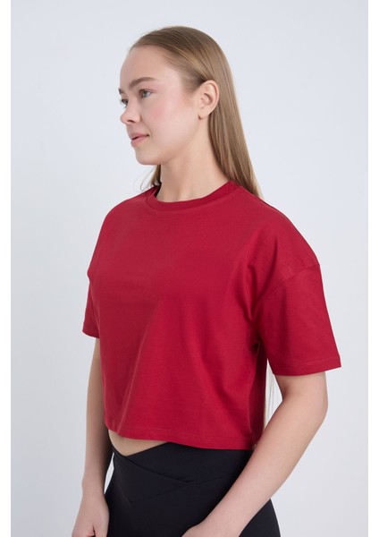 Kadın Oversize Basic Pembe Renk Crop fırsatları