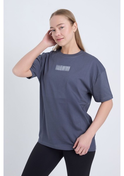 Kadın Oversize Antrasit Handsome T-Shirt modelleri