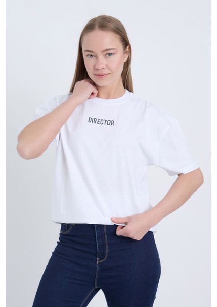 Kadın Oversize Beyaz Director T-Shirt modelleri