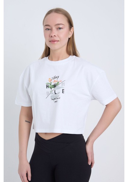 Kadın Oversize Humble Beyaz Renk Crop