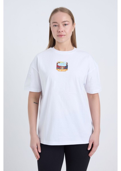 Kadın Oversize Siyah Dude T-Shirt