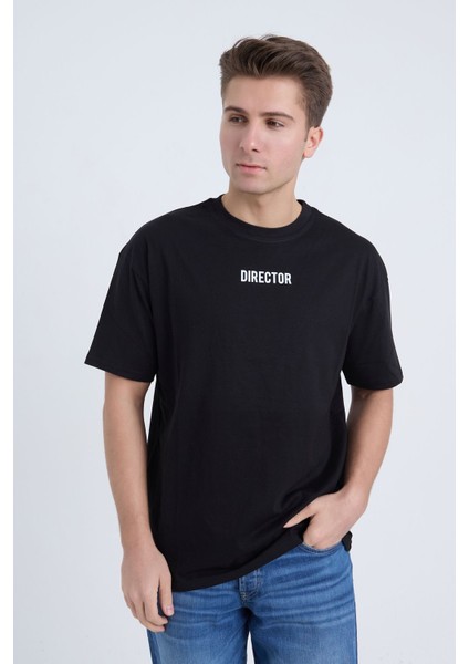 Erkek Oversize Siyah Director T-Shirt modelleri