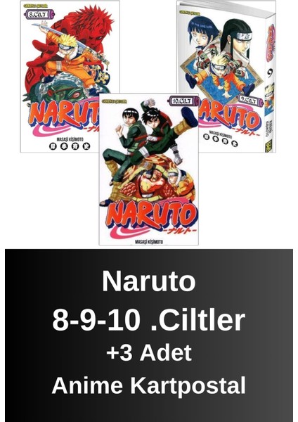 Naruto 8-9-10 .ciltler (3 Kitap) | Anime Kartpostallar