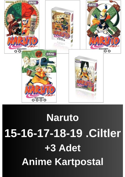 Naruto 15-16-17-18-19 .ciltler (5 Kitap) | Anime Kartpostallar