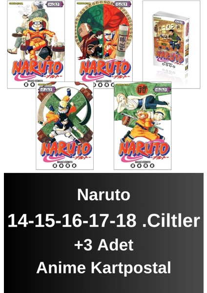 Naruto 14-15-16-17-18 .ciltler (5 Kitap) | Anime Kartpostallar