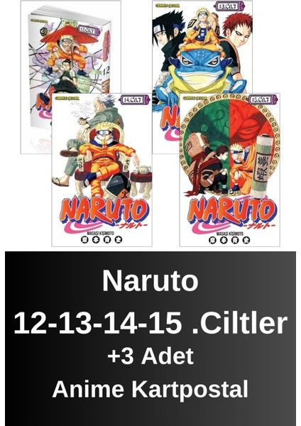 Naruto 12-13-14-15 .ciltler (4 Kitap) | Anime Kartpostallar