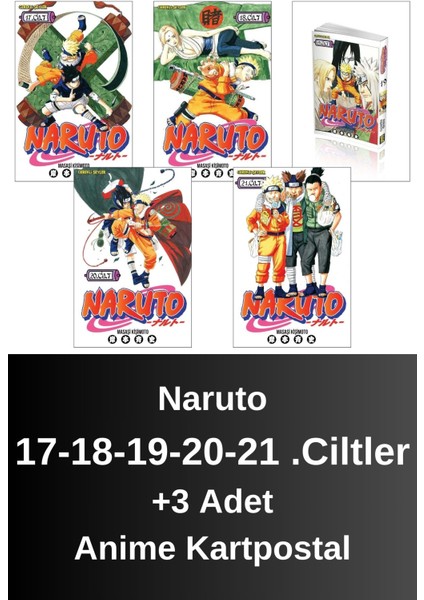 Naruto 17-18-19-20-21 .ciltler (5 Kitap) | Anime Kartpostallar