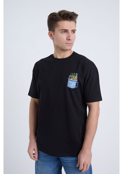Erkek Oversize Beyaz Sometimes Bear T-Shirt fırsatları