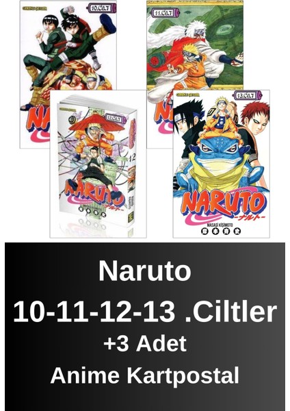 Naruto 10-11-12-13 .ciltler (4 Kitap) | Anime Kartpostallar