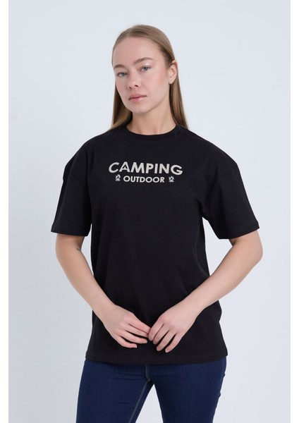 Kadın Oversize Siyah Camping T-Shirt fiyatları