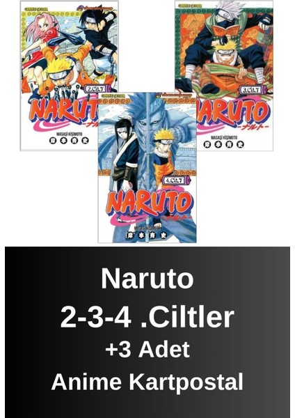 Naruto 2-3-4 .ciltler (3 Kitap) | Anime Kartpostallar