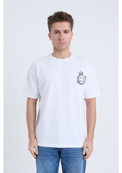 Erkek Oversize Beyaz Streetwear T-Shirt fiyatları