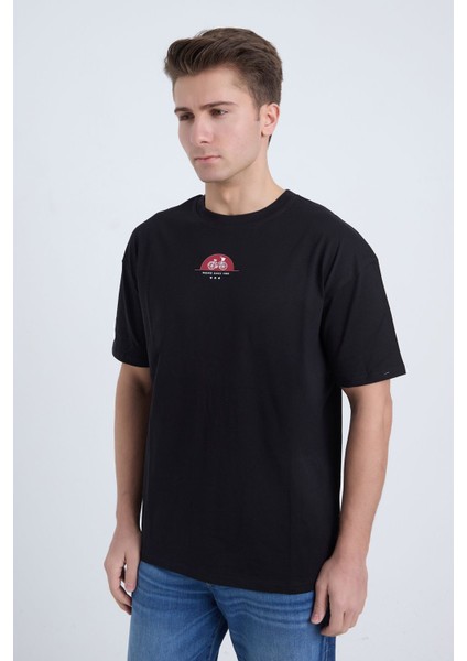 Erkek Oversize Siyah Riding Since T-Shirt fırsatları