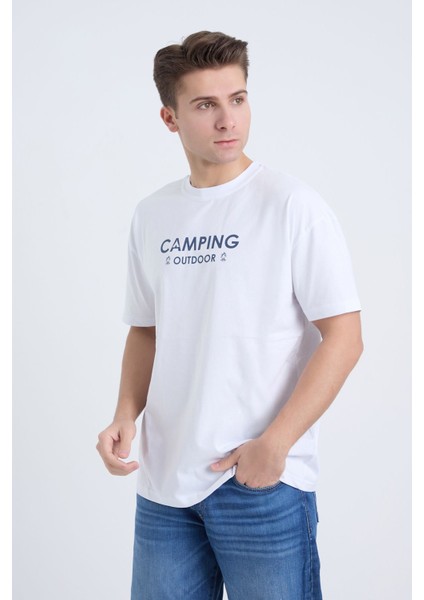 Erkek Oversize Siyah Camping T-Shirt modelleri
