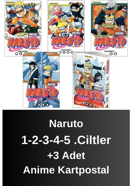Naruto 1-2-3-4-5 .ciltler (5 Kitap) | Anime Kartpostallar