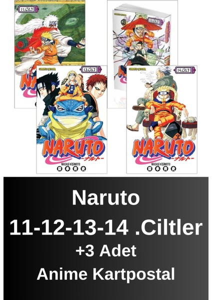 Naruto 11-12-13-14 .ciltler (4 Kitap) | Anime Kartpostallar