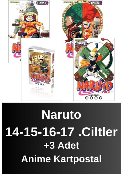 Naruto 14-15-16-17 .ciltler (4 Kitap) | Anime Kartpostallar