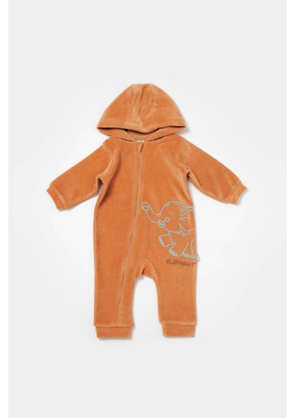 Bebek Kapüşonlu Fermuarlı Tulum, %80 Organik Pamuk & %20 Polyester, Bebek ve Yenidoğan Serisi - CSYK6044 fiyatları