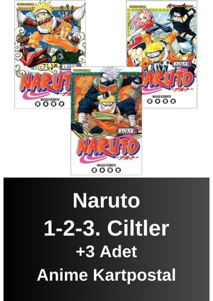Naruto 1-2-3 .ciltler (3 Kitap) | Anime Kartpostallar