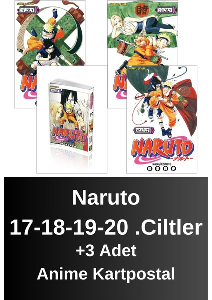 Naruto 17-18-19-20 .ciltler (4 Kitap) | Anime Kartpostallar