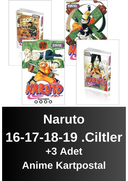 Naruto 16-17-18-19 .ciltler (4 Kitap) | Anime Kartpostallar