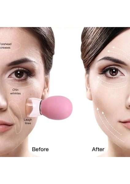 Silikon Vakumlu Yüz ve Boyun Için Masaj Kupası 1 Adet