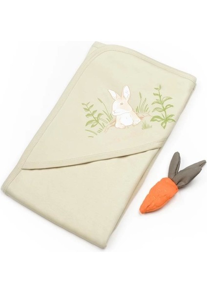 Bebek Başlıklı Battaniye %100 Organik Pamuk 85 x 85 Cm, Bebek ve Yenidoğan Serisi - CSY5909