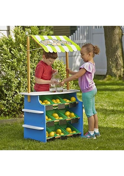 & Doug Ahşap Söyleyin ve Limonata Stand, Ters Çevrilebilir, Tente, 9 Boxen, Yazı Tahtaları