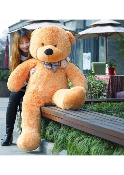 Özel Hediye - 140 cm Papyonlu Peluş Ayıcık... Kahverengi
