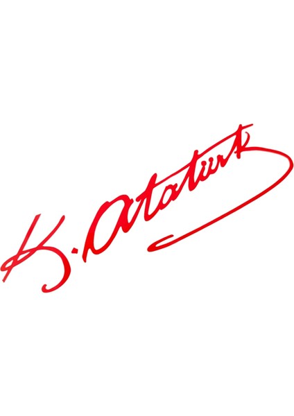 K.atatürk Imzalı Oto Sticker Küçük Kırmızı 20X5CM fiyatları