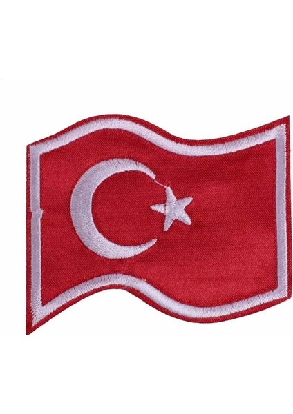 Aplike Ütü Ile Yapışan Türk Bayrağı Dalgalı Arma 5x4 cm