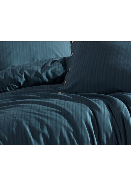 Limasso Gofre Çift Kişilik Nevresim Takımı Paradiso Dress Blue