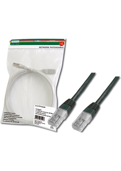 Digitus Cat-5e Utp Patch Kablosu, 2 Metre, Awg 26/7, Siyah Renk, 3p Sertifikalı