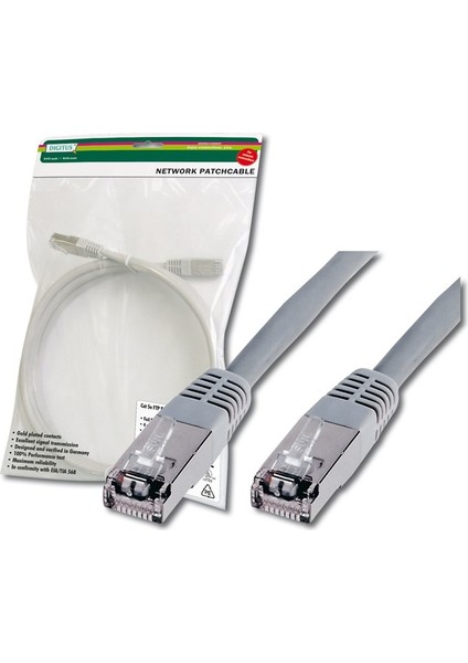 Digitus Cat 5e Sf-Utp Patch Kablosu, 15 Metre, Awg 26/7, Gri Renk