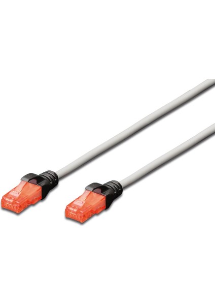 Cat6 U/utp Cross Patch Kablosu, Awg 26, 5 Metre, Gri Renk, Koruma Kılıfı Siyah Renk, Lszh