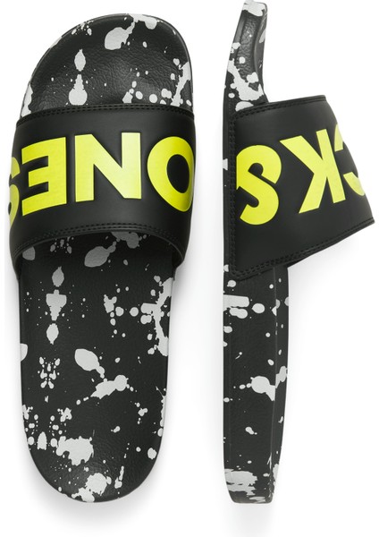 Jack Jones Jfwhyde Splatter Slıder Erkek Antrasit Terlik 12270975-16 modelleri
