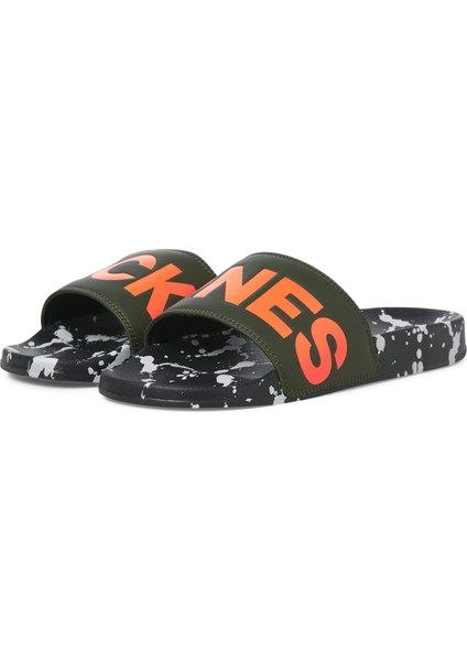 Jack Jones Jfwhyde Splatter Slıder Erkek Yeşil Terlik 12270975-21