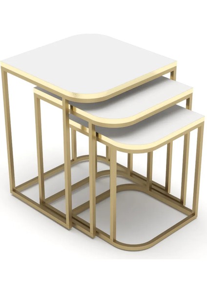 Zigon Sehpa Damla Altın Beyaz fırsatları