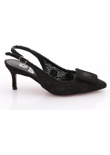 5627 Kadin Kare Tokali Topuklu Ayakkabi