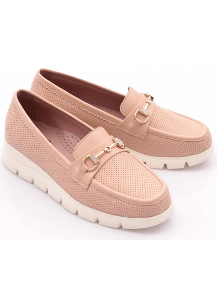 6095-1 Kadin Aksesuarli Loafer Ayakkabi